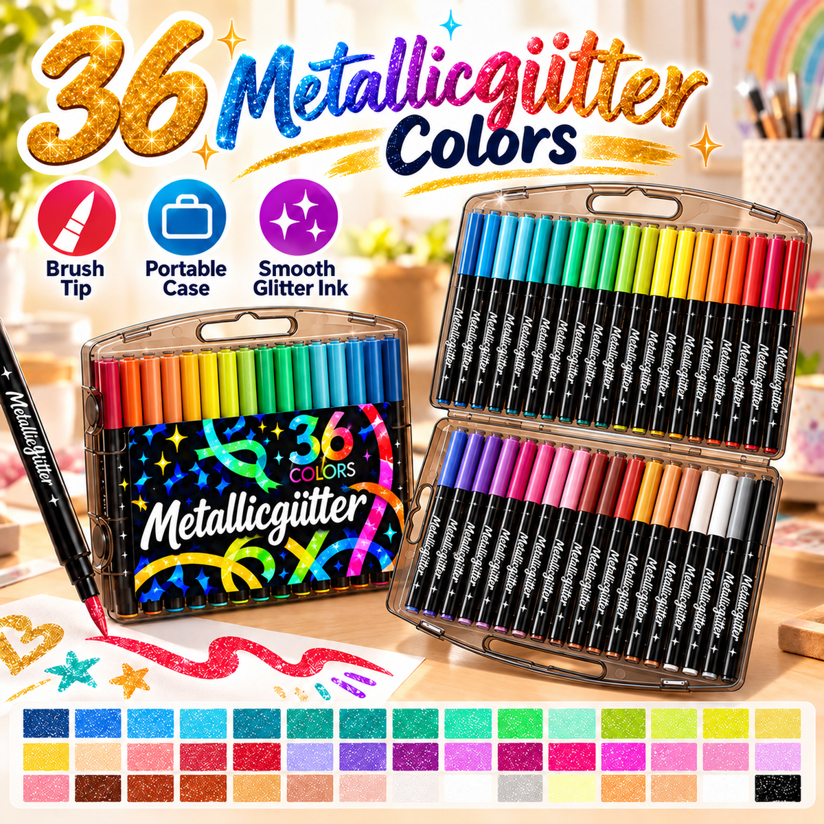 Glitter Metallic Markers – Make Every Creation Sparkle ✨