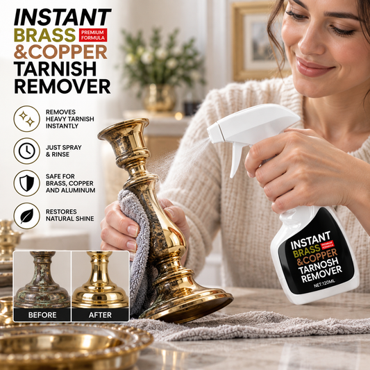 Instant Brass & Copper Tarnish Remover Spray  – Heavy Tarnish & Oxidation Cleaner