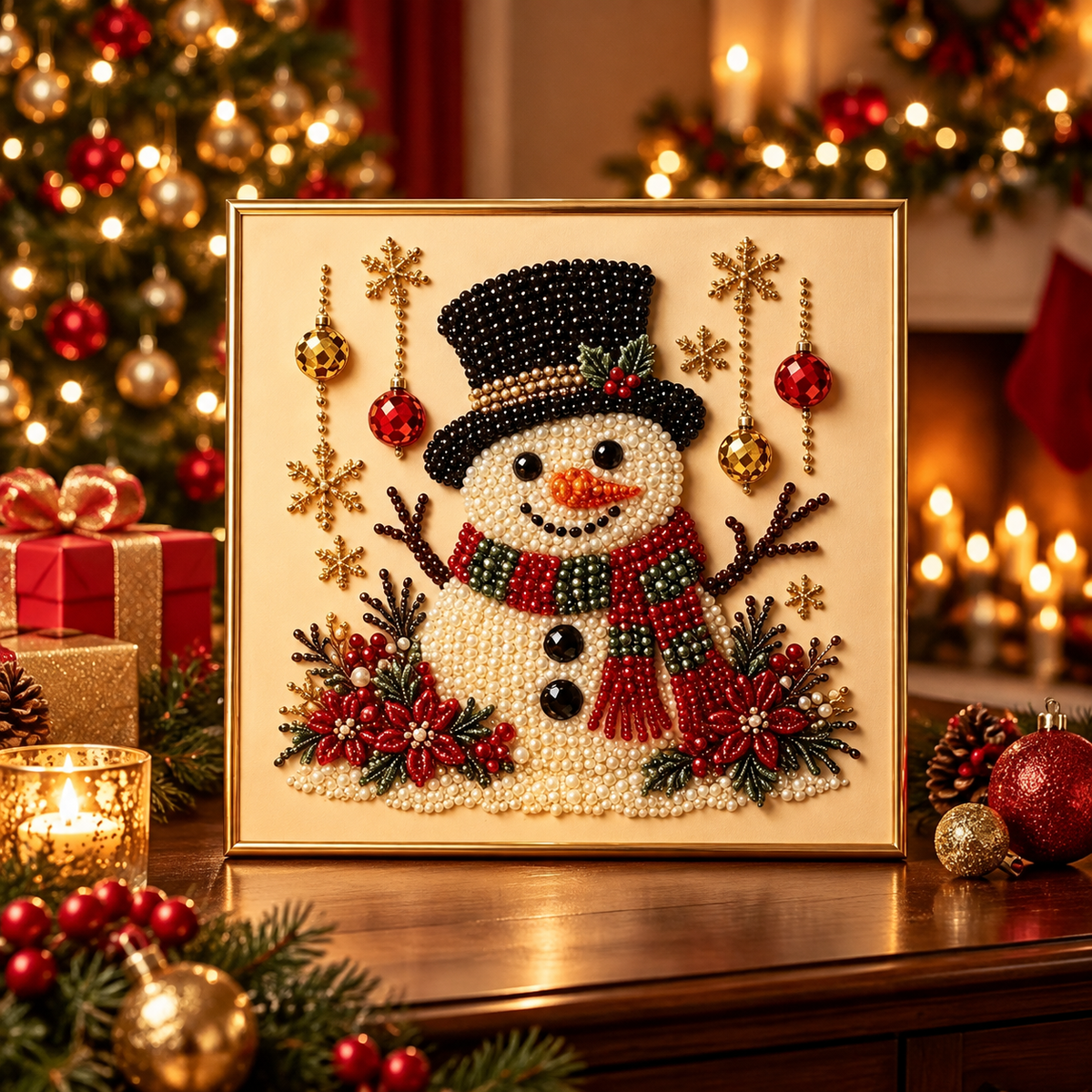 🎄✨ DIY Christmas Sparkle Art Kit 🎅 | 3D Pearl Bead Painting 🎁