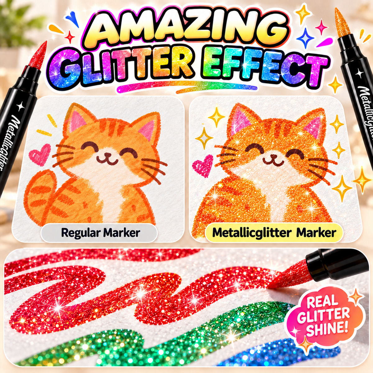 Glitter Metallic Markers – Make Every Creation Sparkle ✨