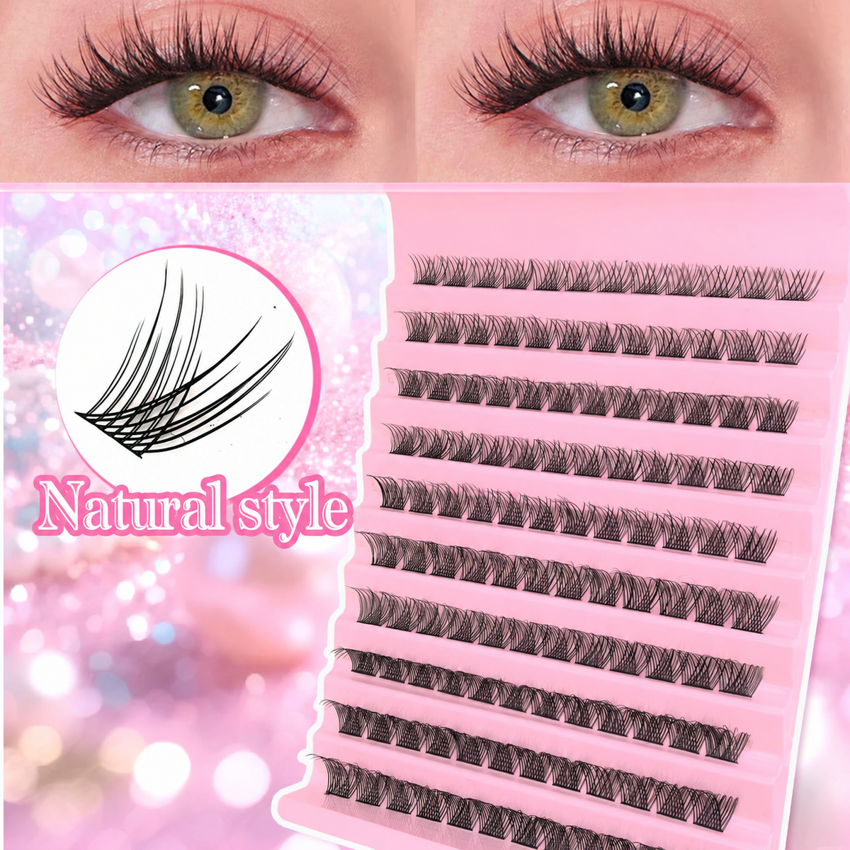 ✨ Salon-Look DIY Lash Extension Kit 💖 | Easy-to-Apply Wispy Lash Clusters 👁️💕