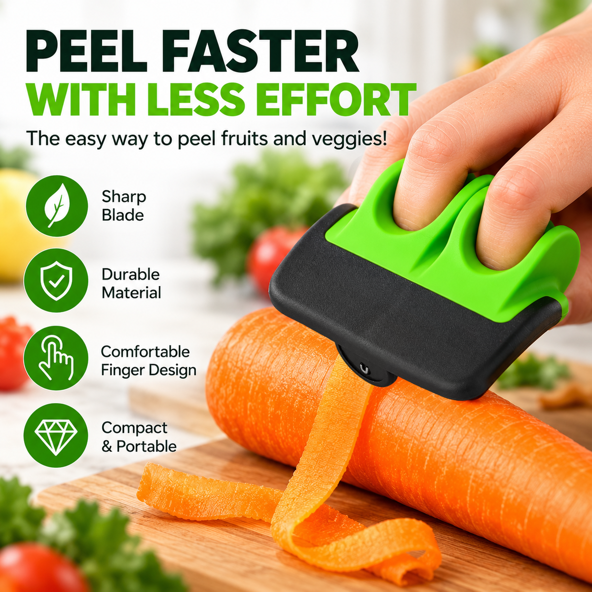 🥕✨ 2-Finger Vegetable Peeler — Make Peeling Easier! 🥒 | 🔥 ONLY $14.99!
