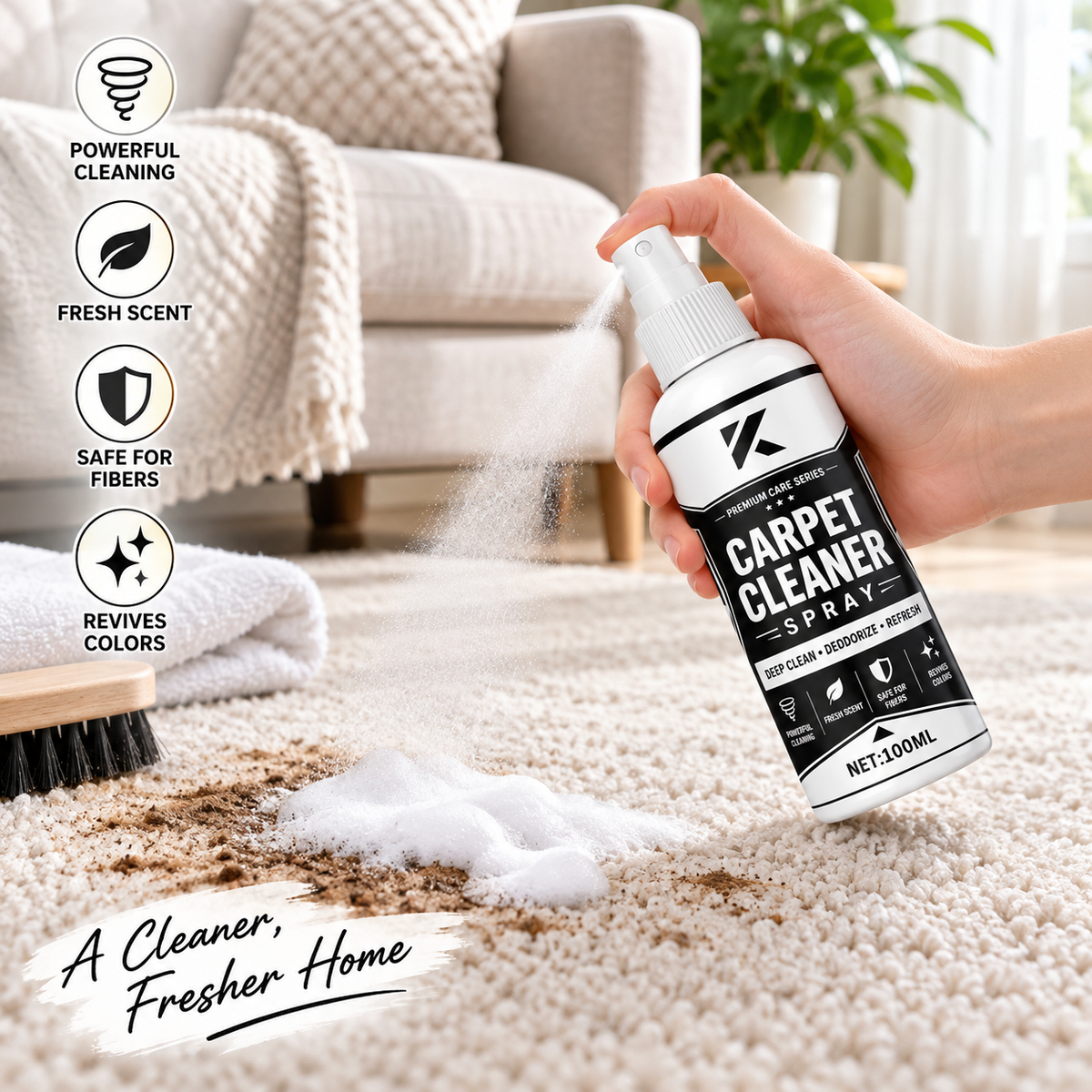 Carpet Cleaner Spray – Deep Cleaning & Stain Remover