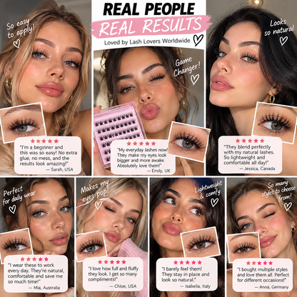 ✨ Salon-Look DIY Lash Extension Kit 💖 | Easy-to-Apply Wispy Lash Clusters 👁️💕