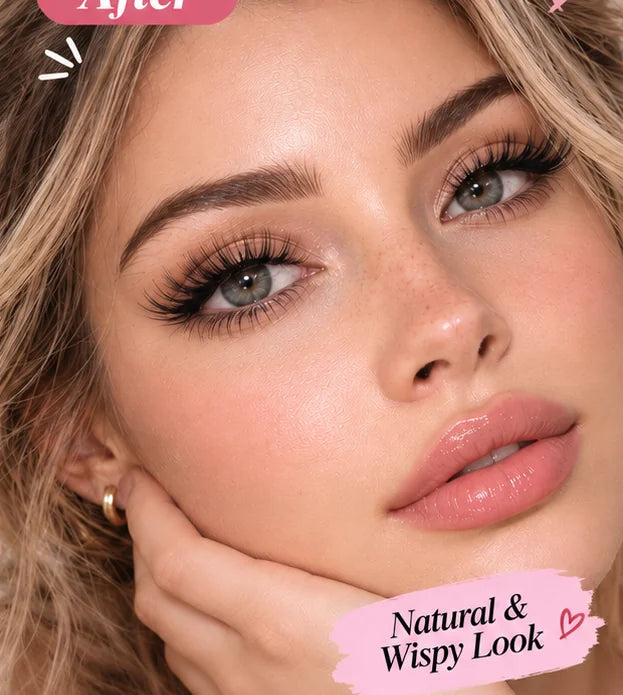Illustrative model eyelash look after lash clusters