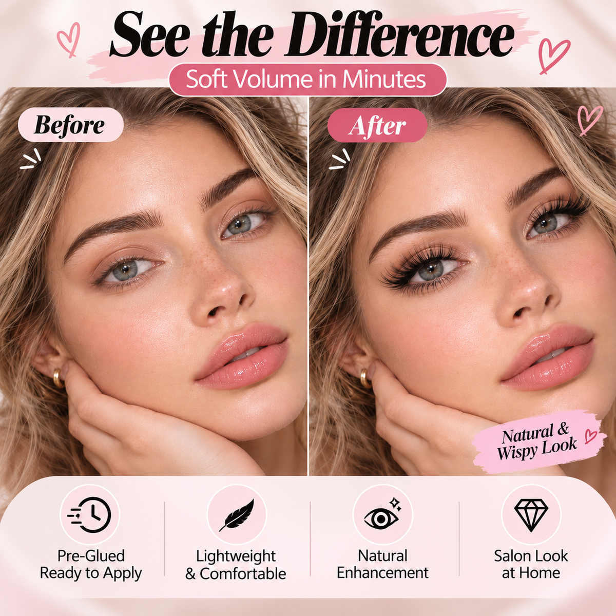 ✨ Salon-Look DIY Lash Extension Kit 💖 | Easy-to-Apply Wispy Lash Clusters 👁️💕