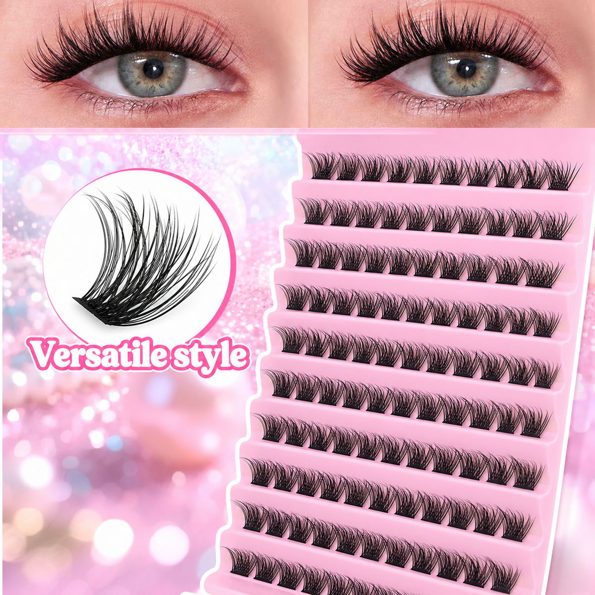 ✨ Salon-Look DIY Lash Extension Kit 💖 | Easy-to-Apply Wispy Lash Clusters 👁️💕