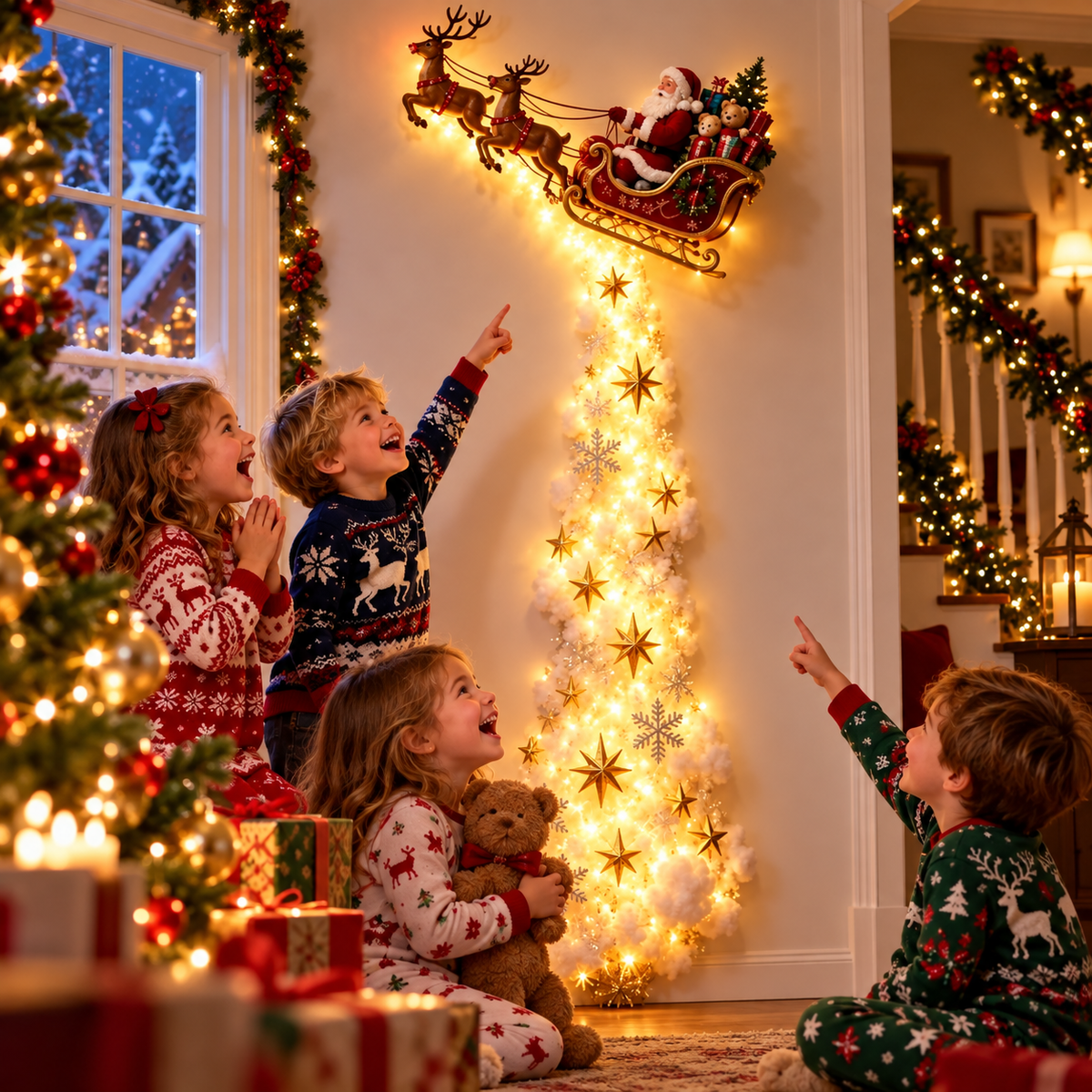🎅 All Aboard the Christmas Magic! 🚂✨ | Magical Santa Train Wall Decor 🎄