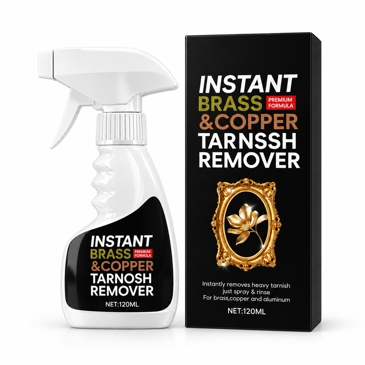 Instant Brass & Copper Tarnish Remover Spray  – Heavy Tarnish & Oxidation Cleaner