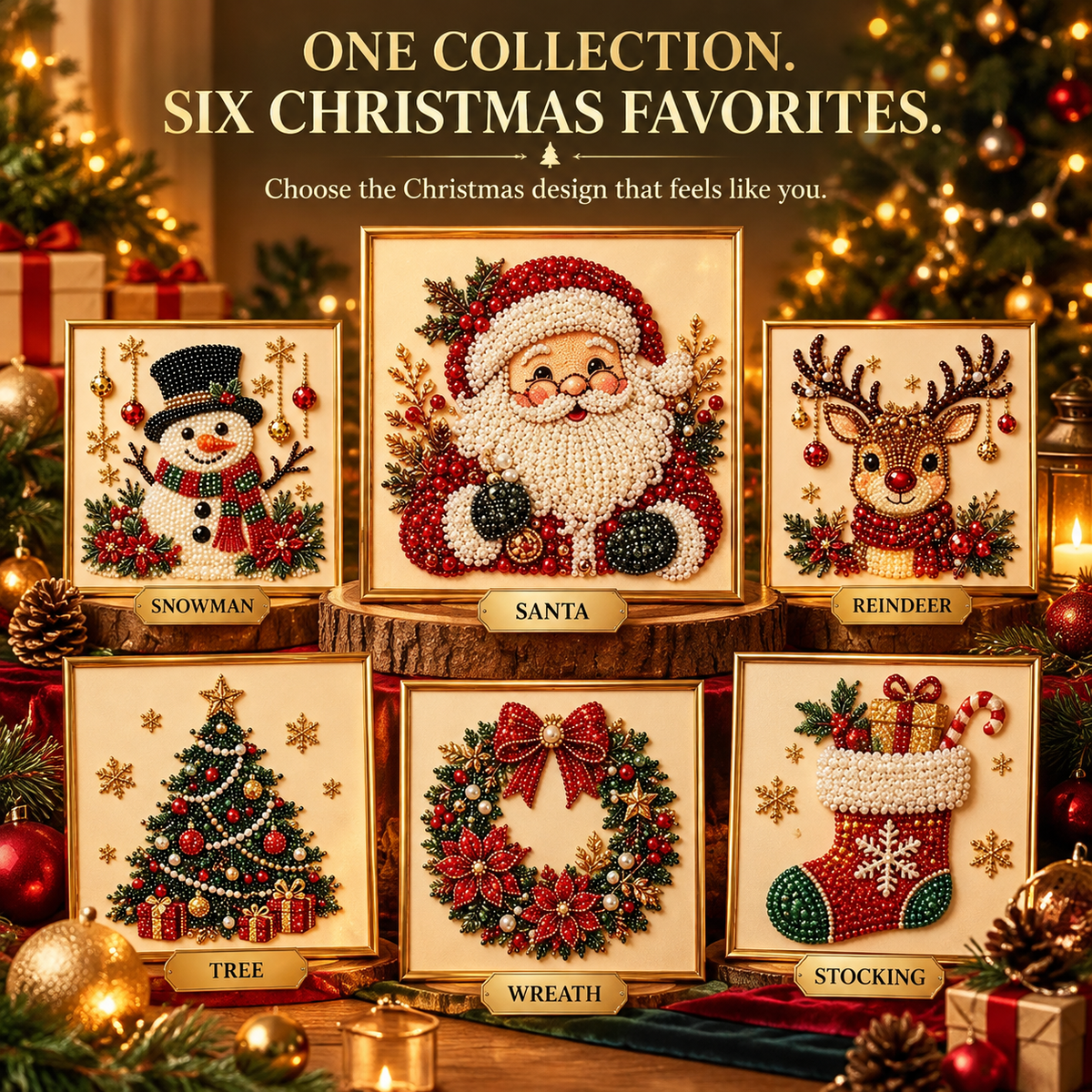 🎄✨ DIY Christmas Sparkle Art Kit 🎅 | 3D Pearl Bead Painting 🎁