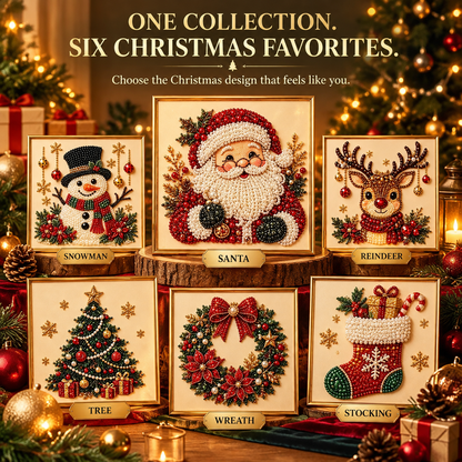 🎄✨ DIY Christmas Sparkle Art Kit 🎅 | 3D Pearl Bead Painting 🎁